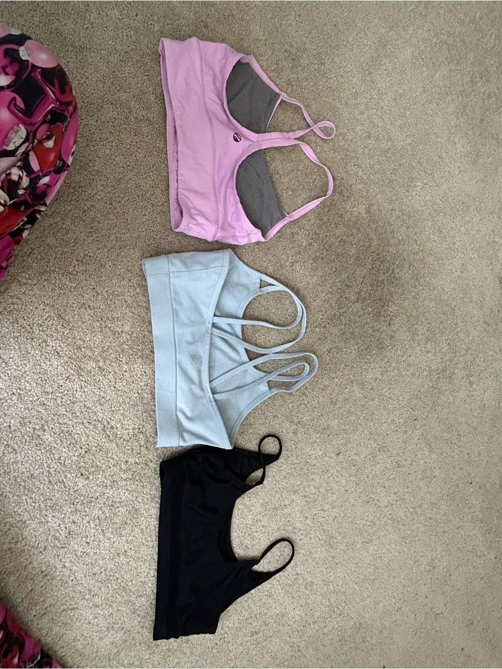 Othr Seamless Bralette Trio - Pink, Black & Light Blue